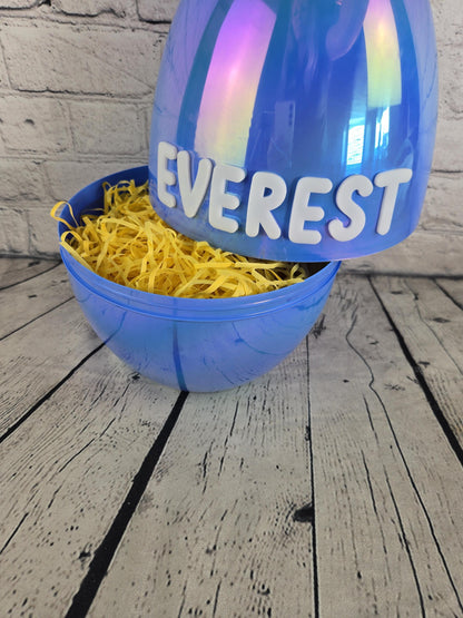Personalized Easter Egg 12 Inch Large Fillable Easter Egg with Acrylic Name, Giant Plastic Easter Egg, Custom Easter Basket for Kids