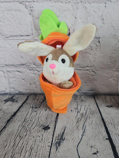 Personalized Bunny Rabbit: Plush Reversible Carrot Keychain, Custom Stuffed Animal Keychain, Easter Gifts