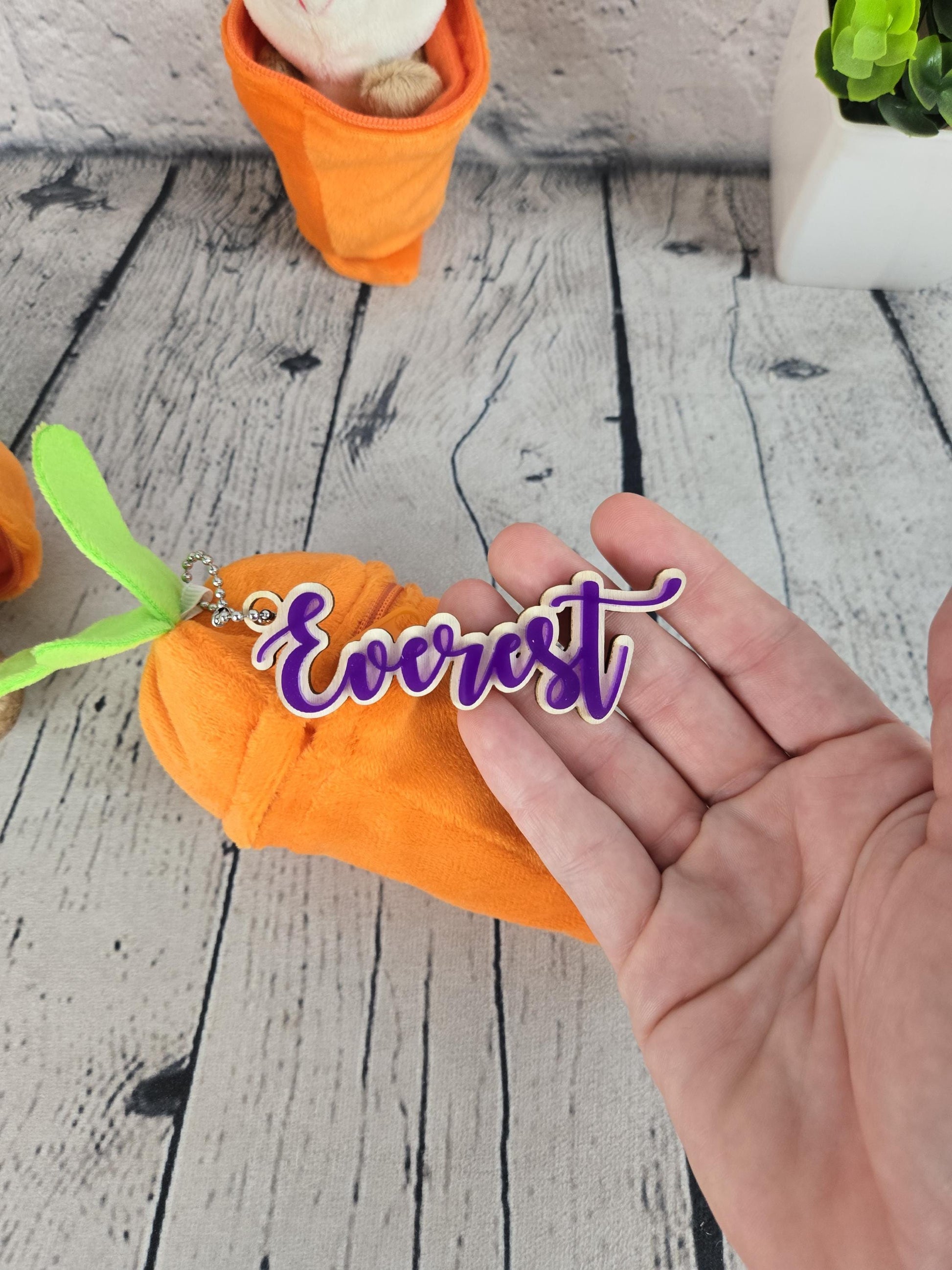 Personalized Bunny Rabbit: Plush Reversible Carrot Keychain, Custom Stuffed Animal Keychain, Easter Gifts