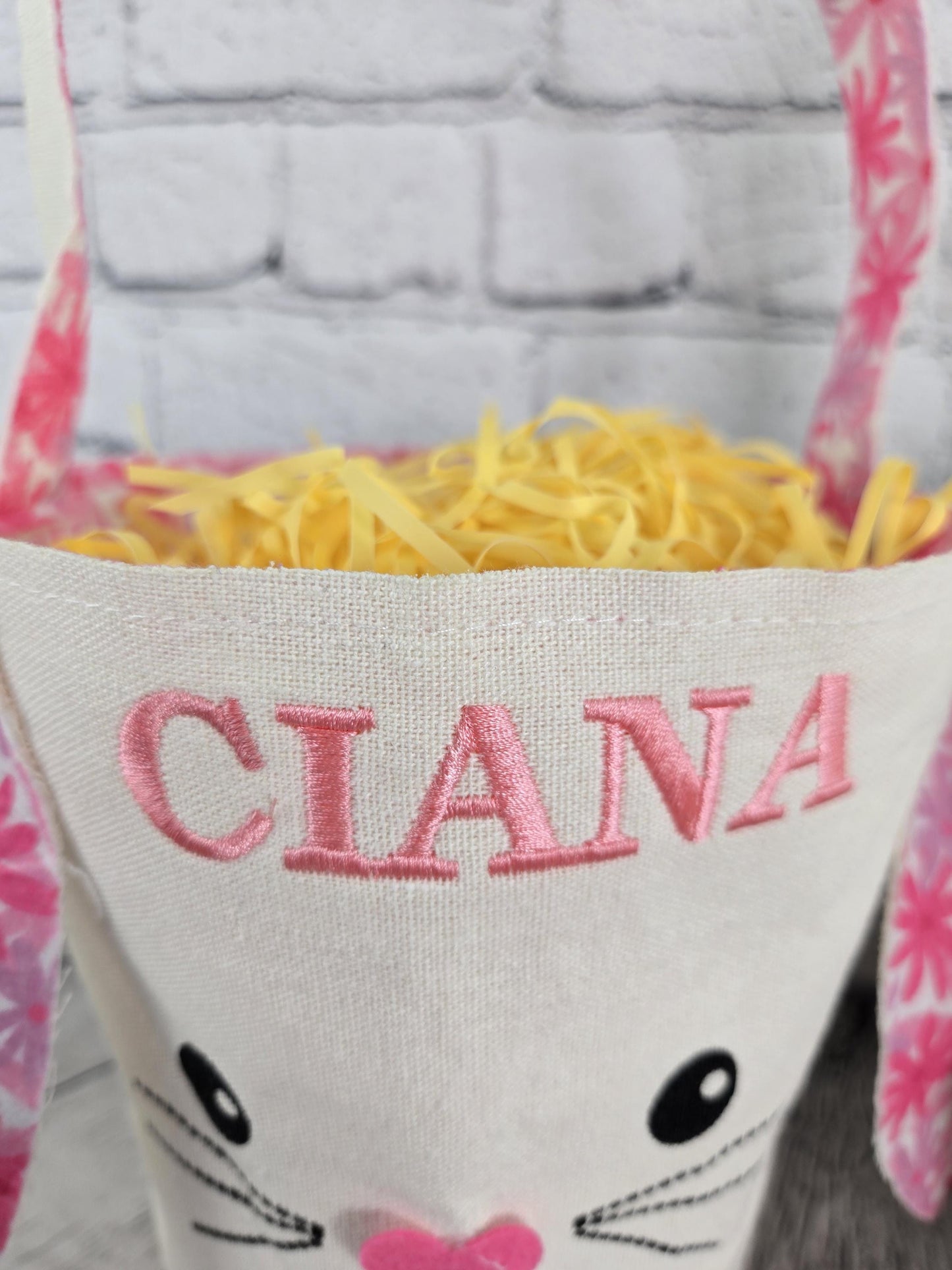 Bunny Face Personalized Easter Treat Bag, Boy Easter, Girl Easter Basket, Kids Easter Basket, Easter Gift, Personalized Easter Basket