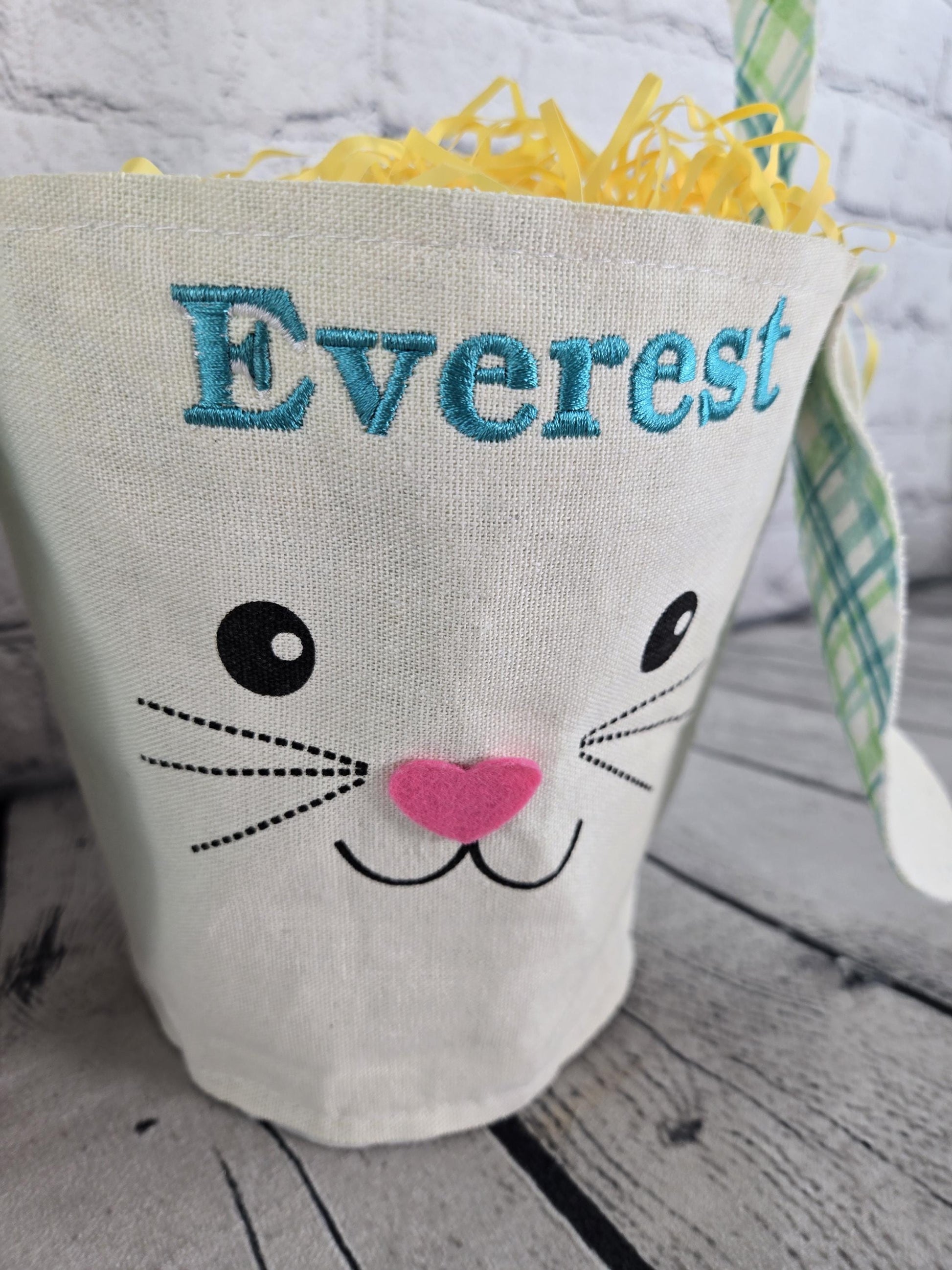 Bunny Face Personalized Easter Treat Bag, Boy Easter, Girl Easter Basket, Kids Easter Basket, Easter Gift, Personalized Easter Basket