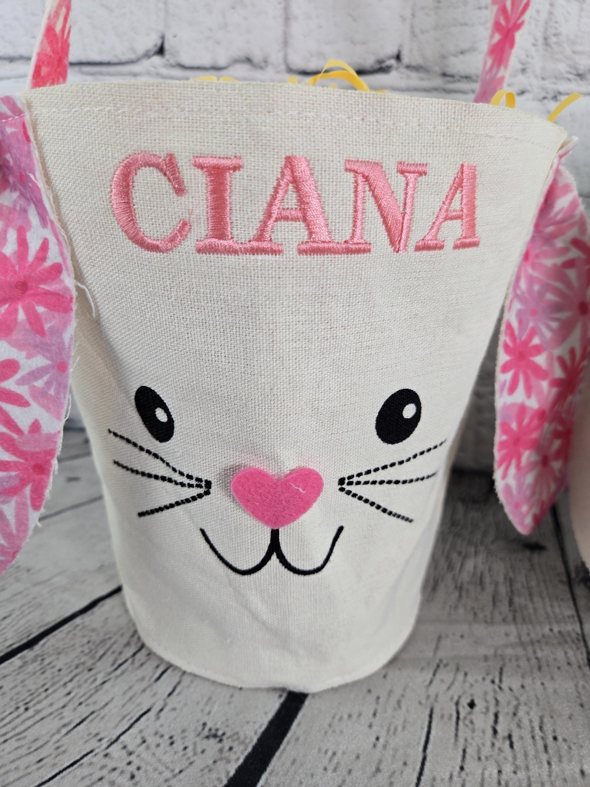 Bunny Face Personalized Easter Treat Bag, Boy Easter, Girl Easter Basket, Kids Easter Basket, Easter Gift, Personalized Easter Basket