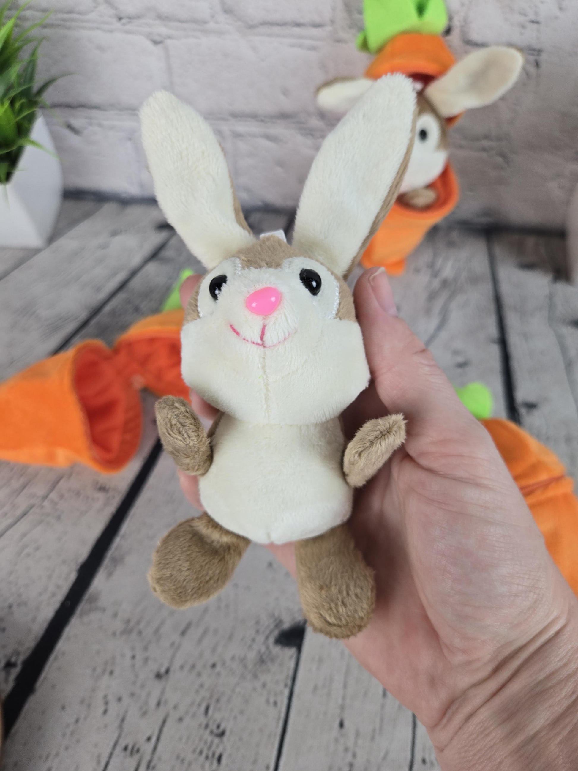 Personalized Bunny Rabbit: Plush Reversible Carrot Keychain, Custom Stuffed Animal Keychain, Easter Gifts