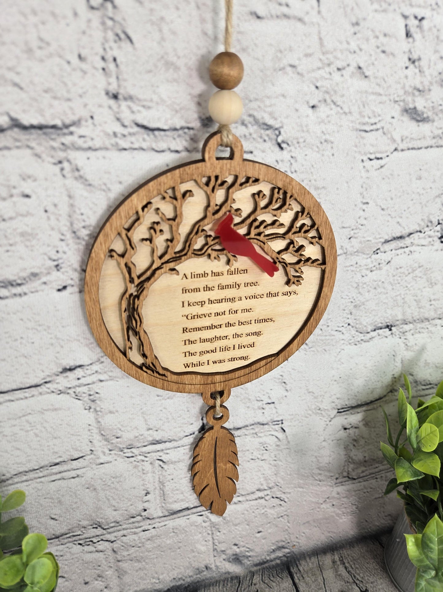 memorial ornament size comparison wood cardinal ornament dimensions display sympathy gift scale