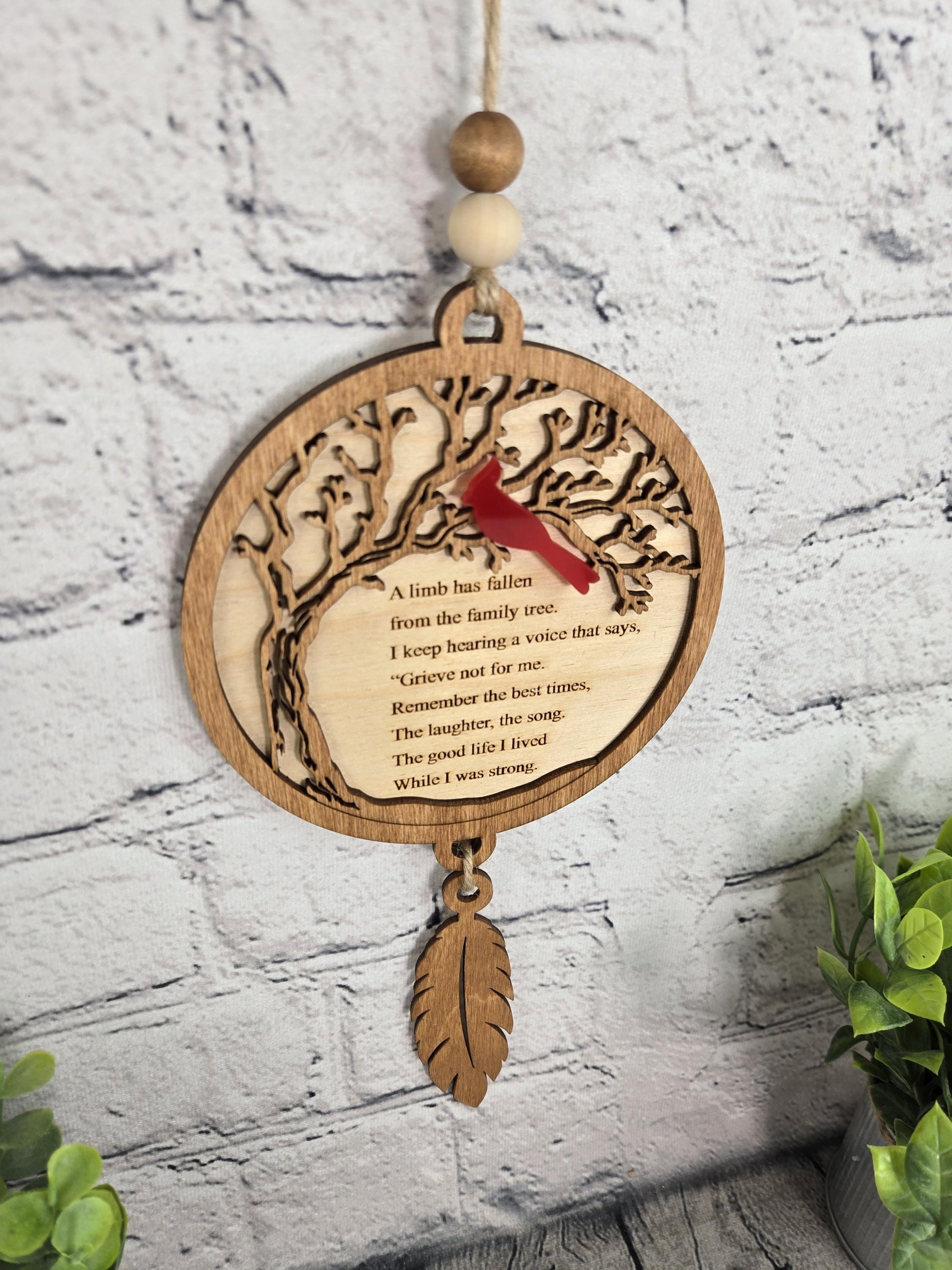 memorial ornament size comparison wood cardinal ornament dimensions display sympathy gift scale