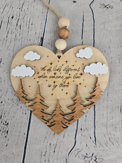 Memorial Ornament Loss of Loved One Gift Sympathy Gift The Sky Looks Different Heart Ornament Bereavement Gift Remembrance Gift