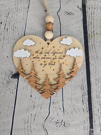 Memorial Ornament Loss of Loved One Gift Sympathy Gift The Sky Looks Different Heart Ornament Bereavement Gift Remembrance Gift