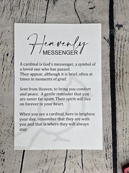 Cardinal Ornament, Heavenly Messenger Memorial Gift, Sympathy Ornament, Memorial Keepsake