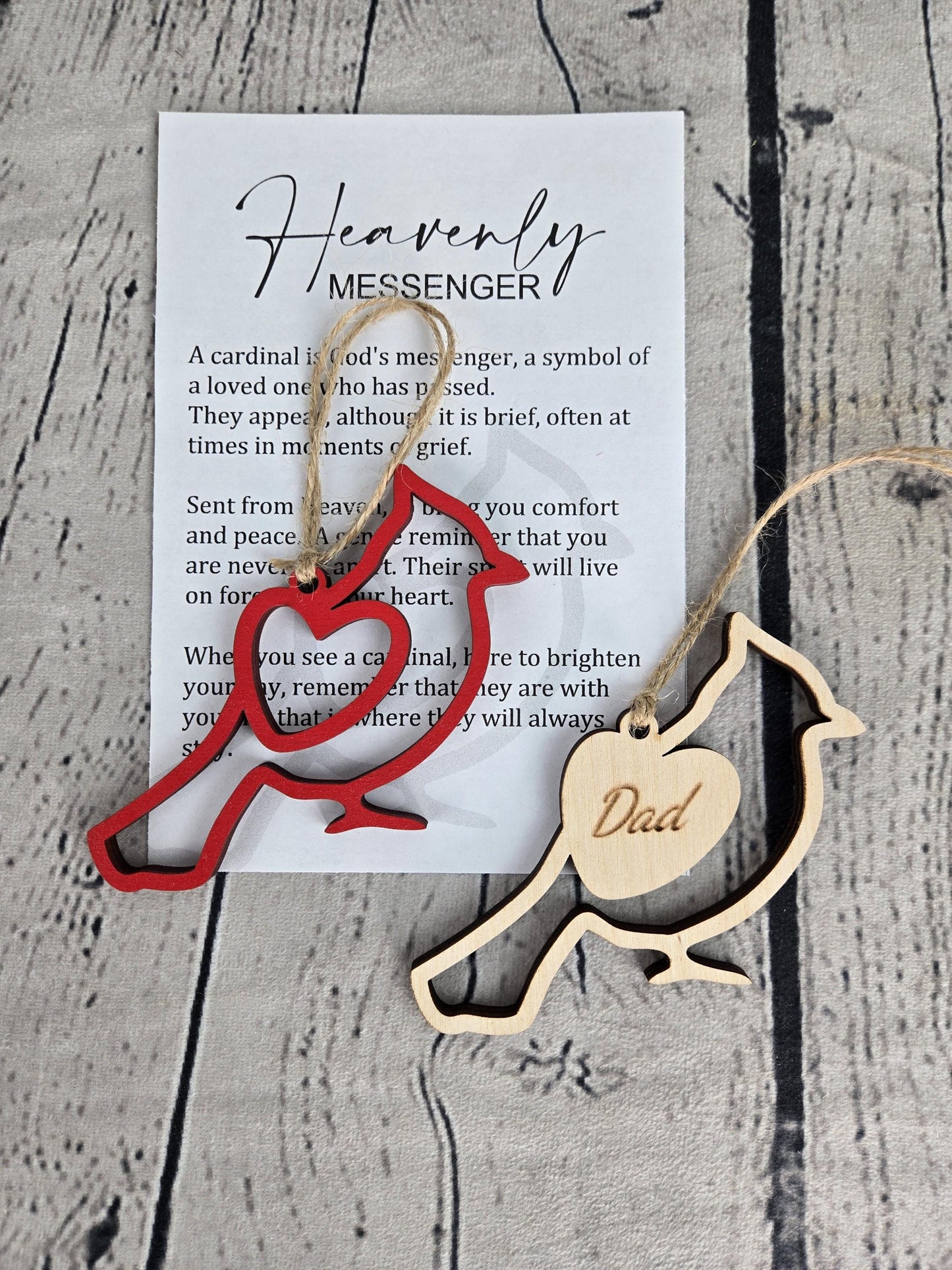 Cardinal Ornament, Heavenly Messenger Memorial Gift, Sympathy Ornament, Memorial Keepsake