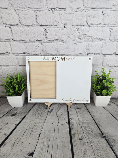 Best Mom Ever Frame, Kids Handprint Gift for Mom, Personalized Mother’s Day Gift, DIY Handprint Frame, Mom Keepsake Gift