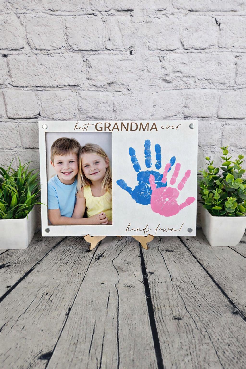 Best Mom Ever Frame, Kids Handprint Gift for Mom, Personalized Mother’s Day Gift, DIY Handprint Frame, Mom Keepsake Gift