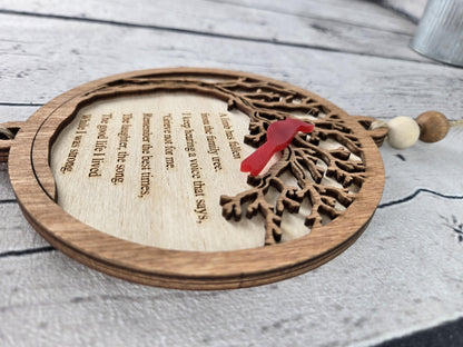 memorial ornament hanging display cardinal remembrance gift sympathy decor loss of loved one keepsake