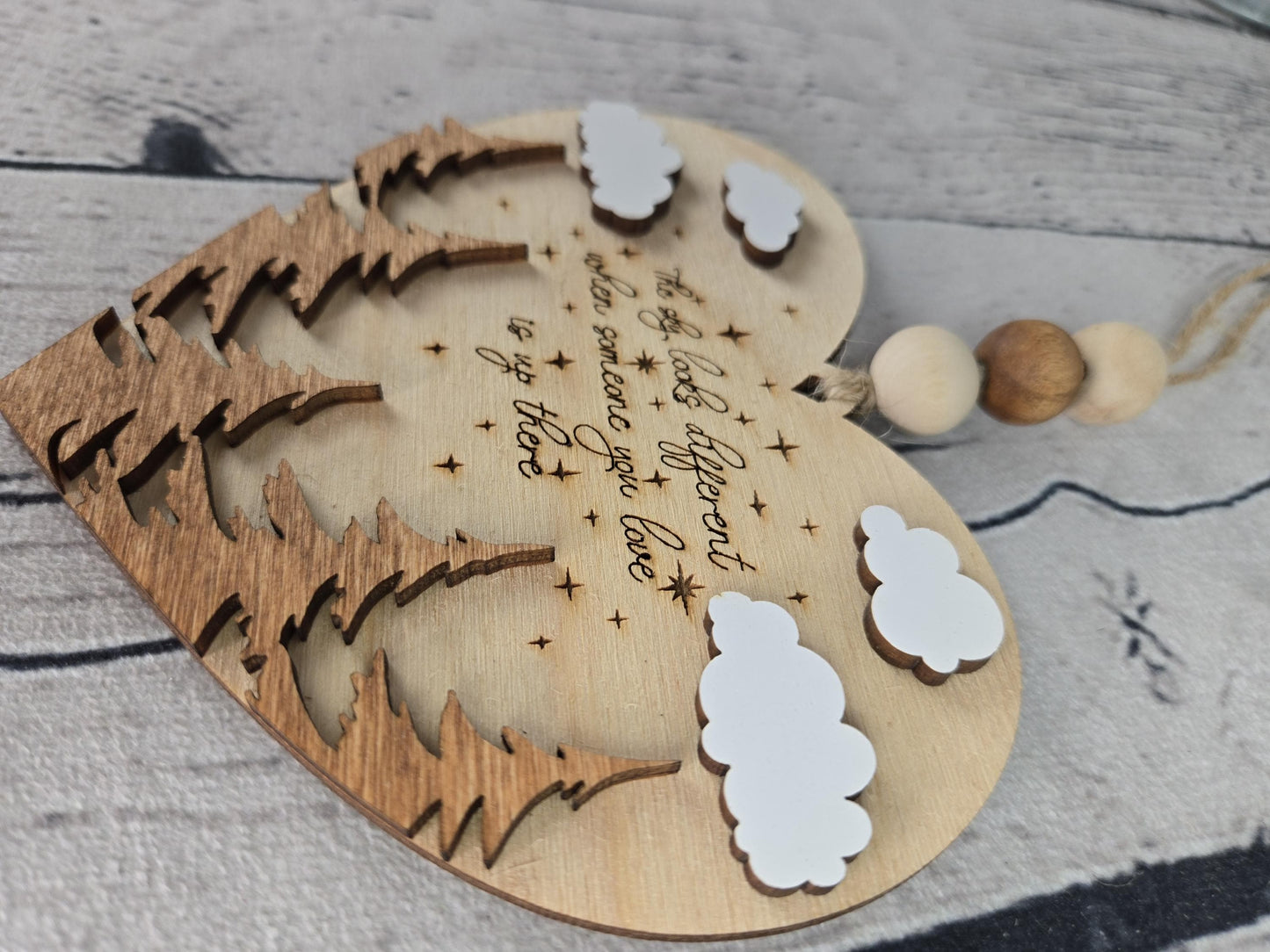 Memorial Ornament Loss of Loved One Gift Sympathy Gift The Sky Looks Different Heart Ornament Bereavement Gift Remembrance Gift
