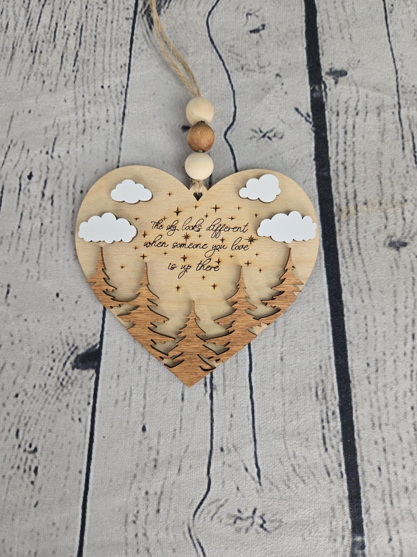Memorial Ornament Loss of Loved One Gift Sympathy Gift The Sky Looks Different Heart Ornament Bereavement Gift Remembrance Gift