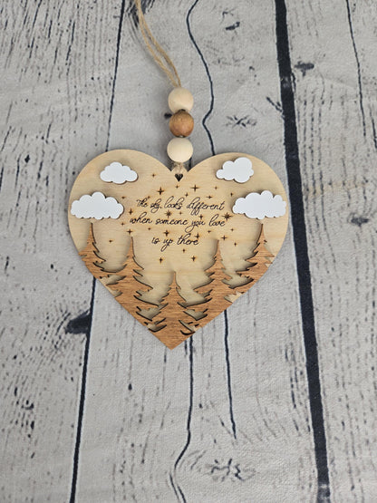 Memorial Ornament Loss of Loved One Gift Sympathy Gift The Sky Looks Different Heart Ornament Bereavement Gift Remembrance Gift