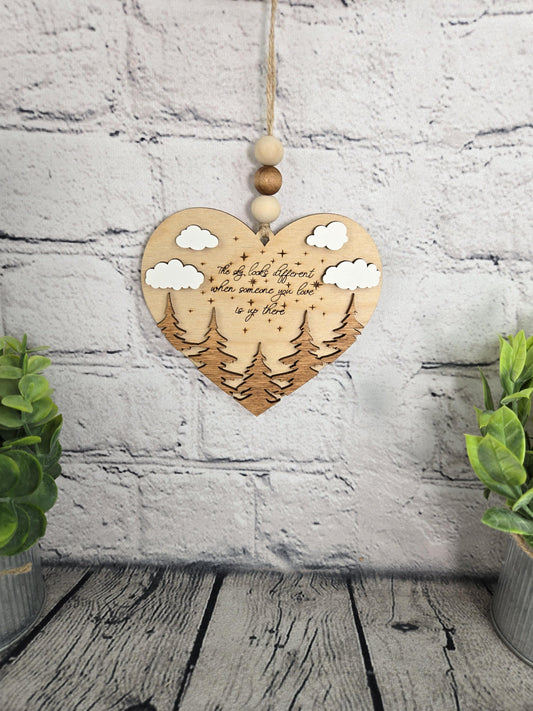 Memorial Ornament Loss of Loved One Gift Sympathy Gift The Sky Looks Different Heart Ornament Bereavement Gift Remembrance Gift