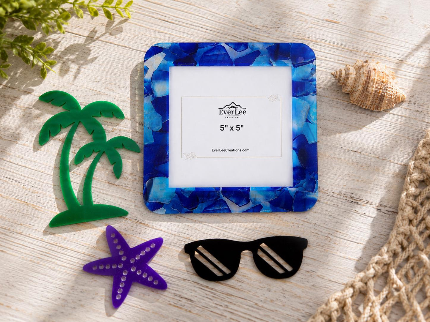custom picture frame, interchangeable picture frame, personalized picture frame, summer frame, summer decor