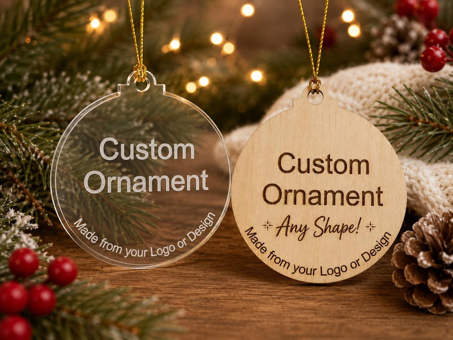 Custom Design Christmas Ornament DIY Personalized Christmas Ornament Custom Text Ornament Your Design Here Custom Ornament Your Logo