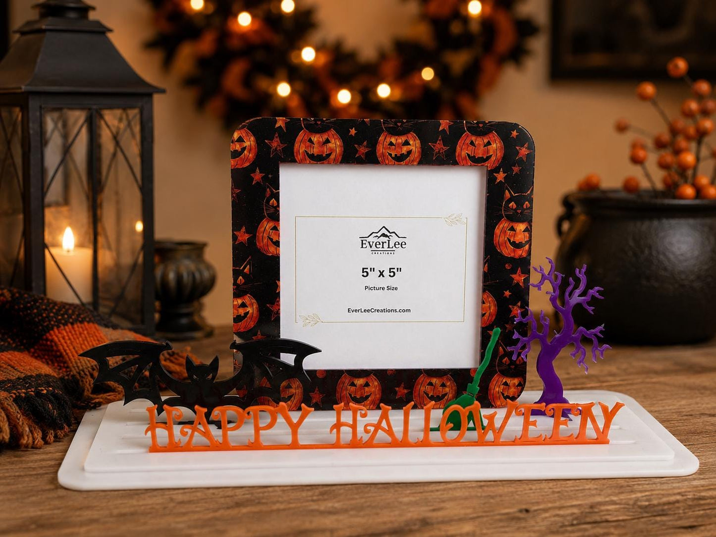 custom picture frame, interchangeable picture frame, personalized picture frame, halloween decot, halloween frame