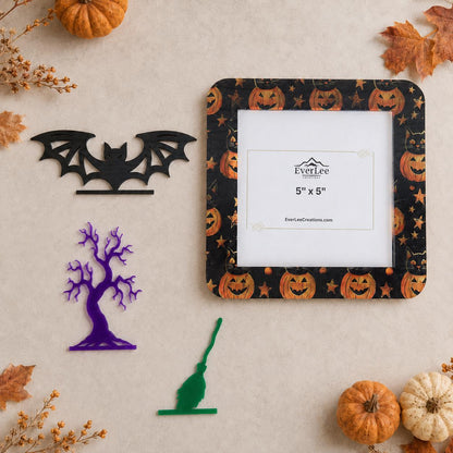 custom picture frame, interchangeable picture frame, personalized picture frame, halloween decor, halloween frame