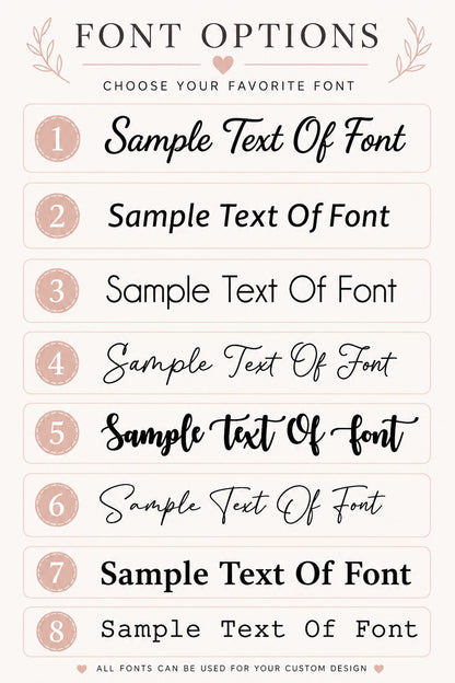font options for personalized picture frame