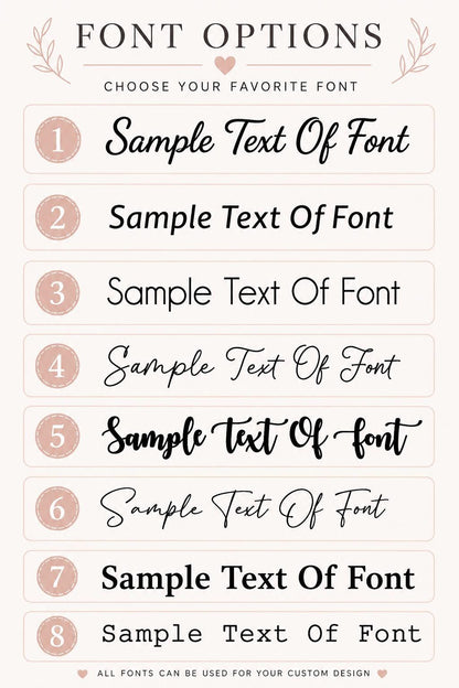 font options for personalized picture frame