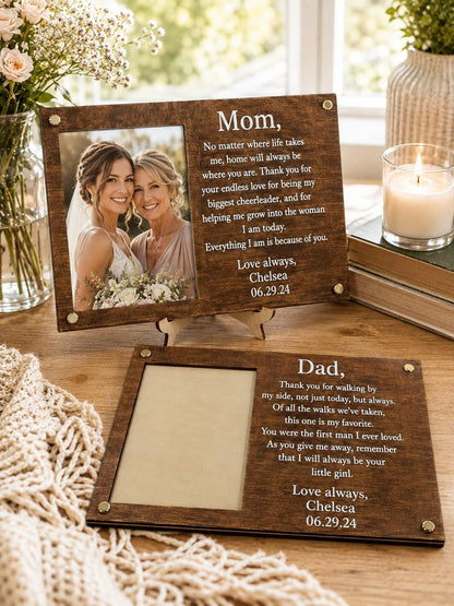 mother of the bride picture frame, father of the bride picture frame, personalized wedding gift, parents of the bride