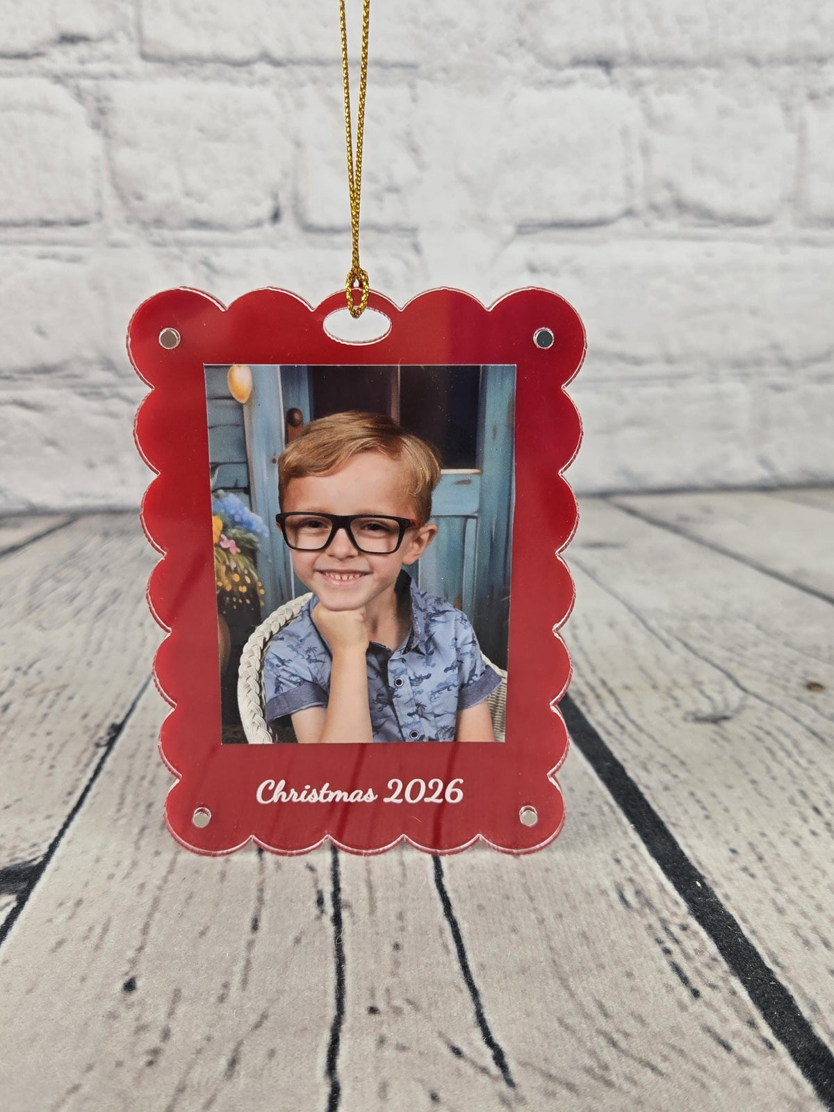 Personalized Christmas Photo Ornament, Custom Picture Frame Ornament, Christmas Keepsake Gift