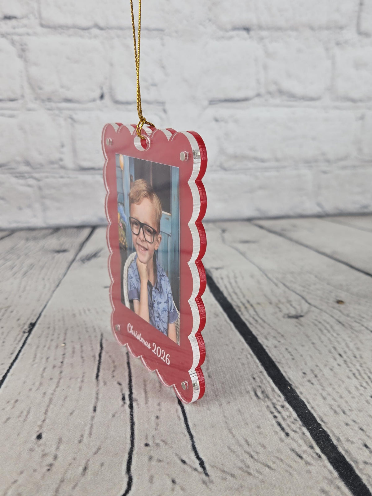 Personalized Christmas Photo Ornament, Custom Picture Frame Ornament, Christmas Keepsake Gift