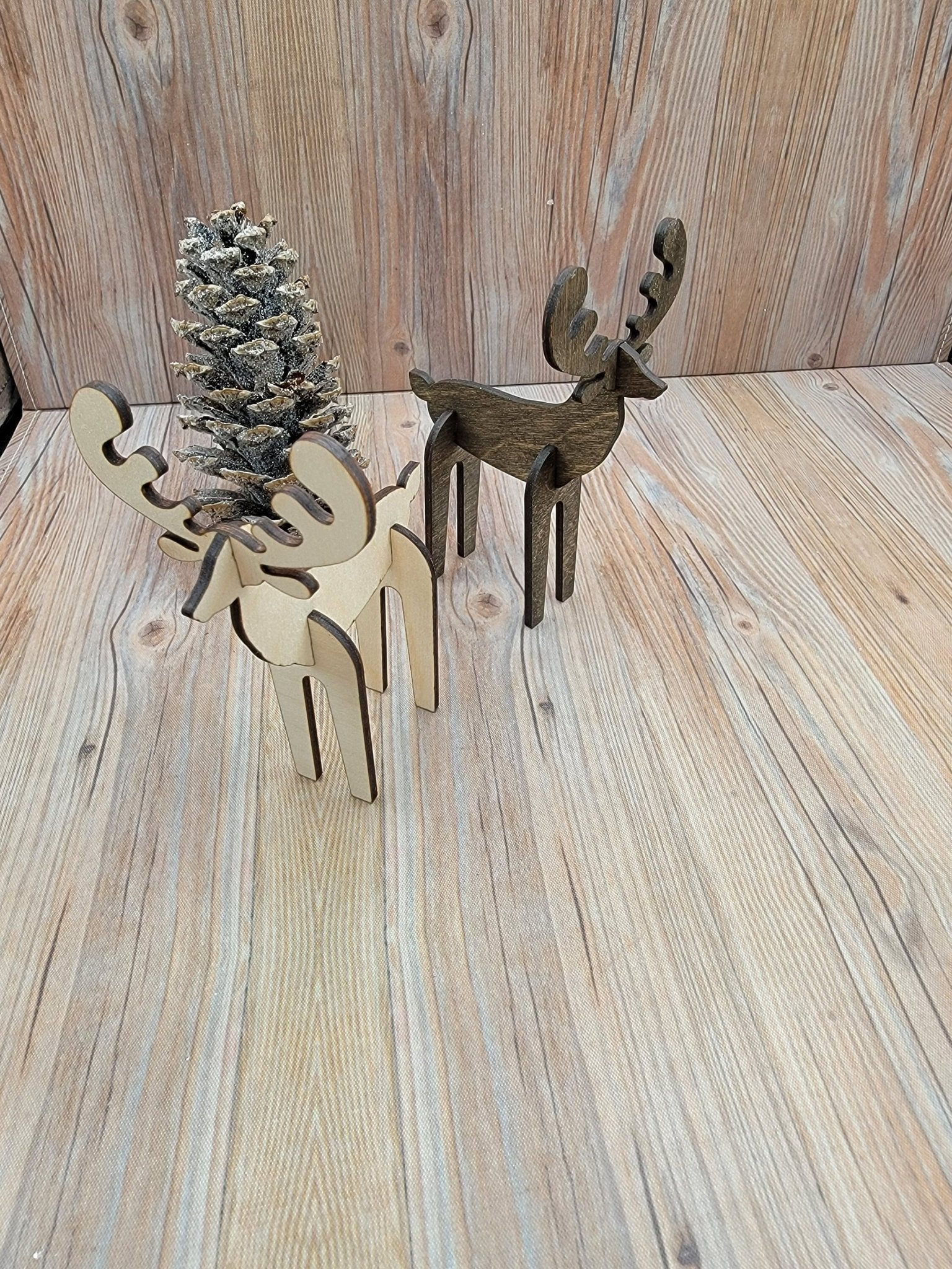 Mini Reindeer Decor | Christmas Village | Tiered Tray Decor| Deer Puzzle - EverLee Creations