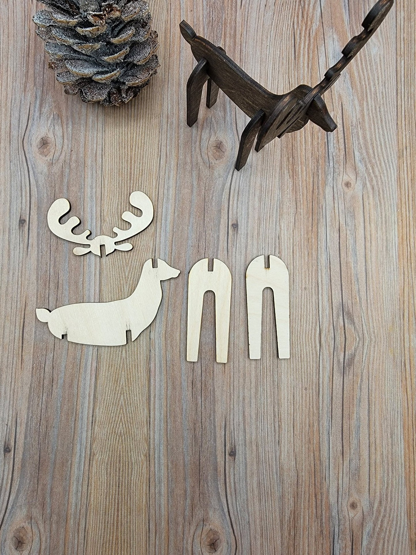 Mini Reindeer Decor | Christmas Village | Tiered Tray Decor| Deer Puzzle - EverLee Creations