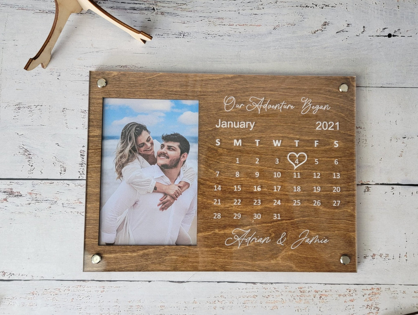 Personalized Couples Picture Frame with Calendar - EverLee Creations