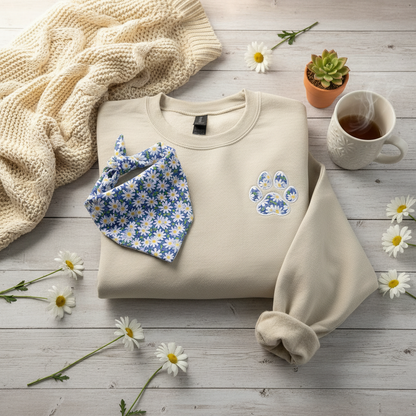 Personalized Dog Mom Sweatshirt & Matching Dog Bandana