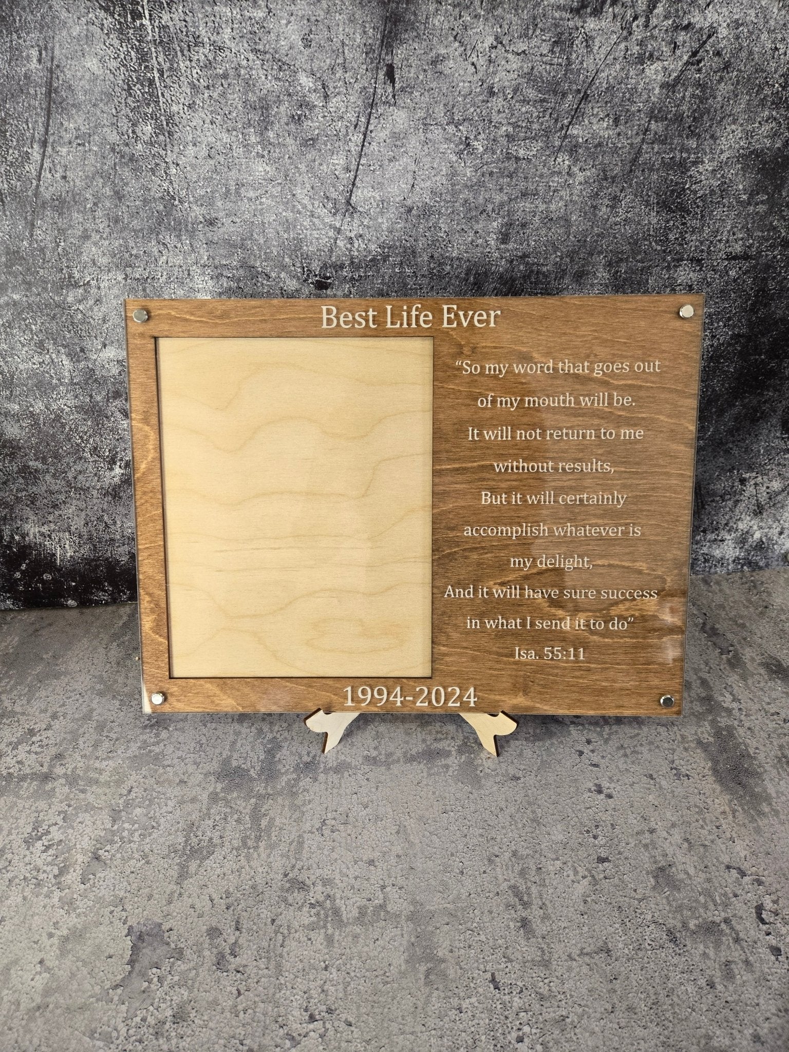 Personalized Engraved Picture Frame - Personalize With Your Favorite Quote or Personal Message - EverLee Creations