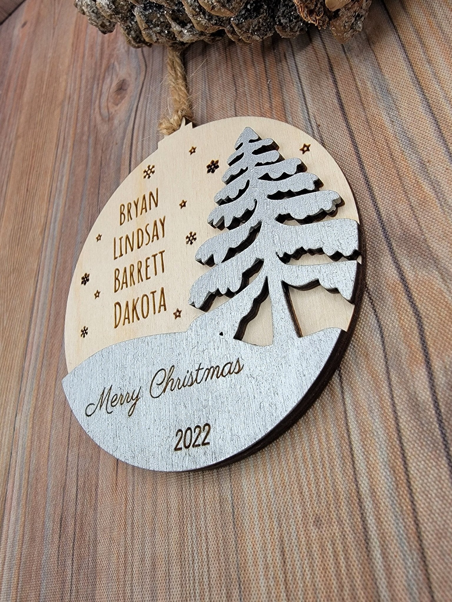 Personalized Family Ornament, Gift Box Included, Unique 2023 Christmas Tree Ornament, Yearly Ornament, Annual Ornament - EverLee Creations