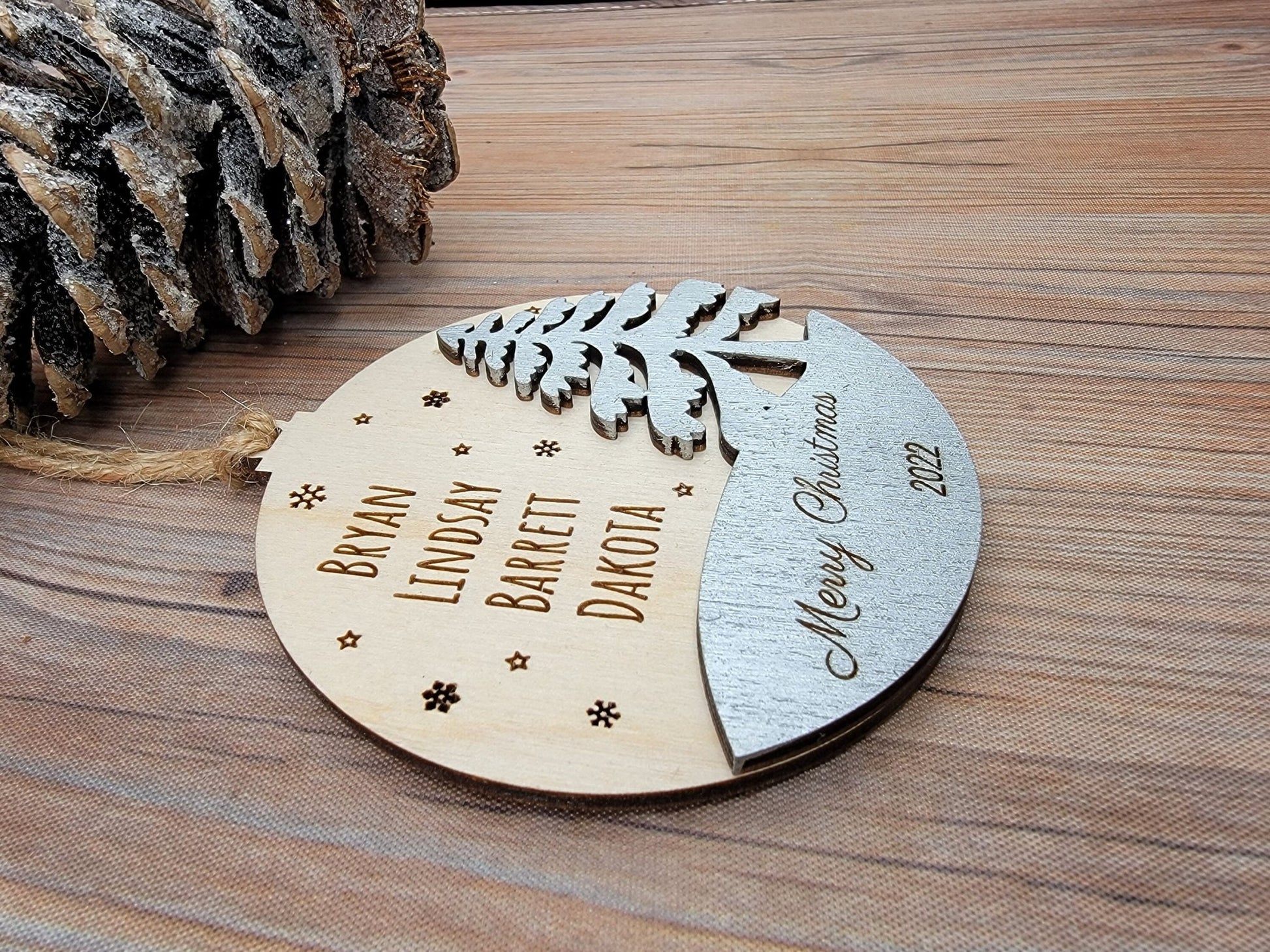 Personalized Family Ornament, Gift Box Included, Unique 2023 Christmas Tree Ornament, Yearly Ornament, Annual Ornament - EverLee Creations