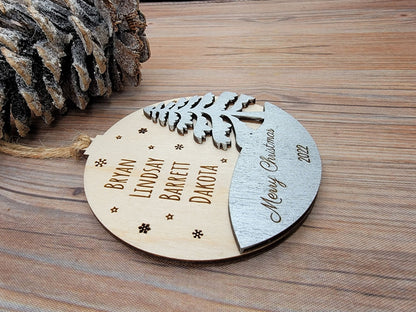 Personalized Family Ornament, Gift Box Included, Unique 2023 Christmas Tree Ornament, Yearly Ornament, Annual Ornament - EverLee Creations