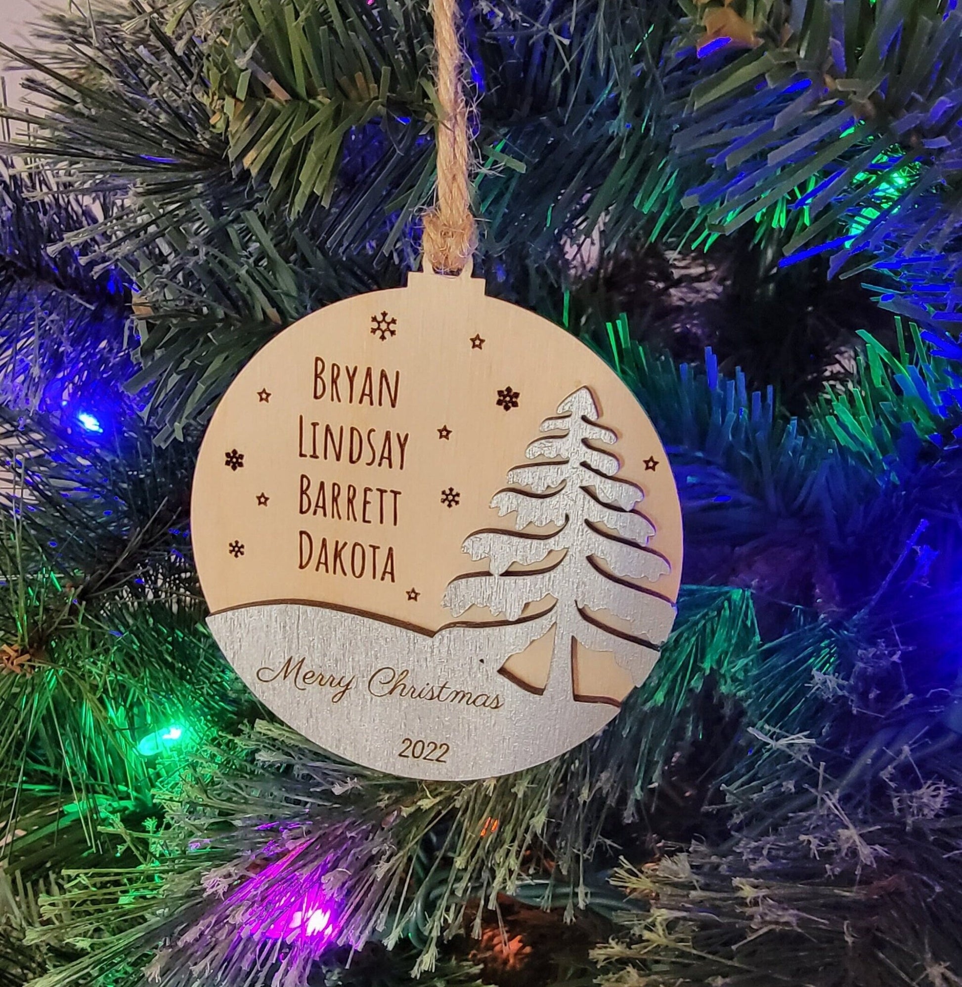 Personalized Family Ornament, Gift Box Included, Unique 2023 Christmas Tree Ornament, Yearly Ornament, Annual Ornament - EverLee Creations