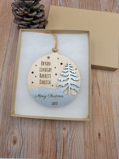 Personalized Family Ornament, Gift Box Included, Unique 2023 Christmas Tree Ornament, Yearly Ornament, Annual Ornament - EverLee Creations