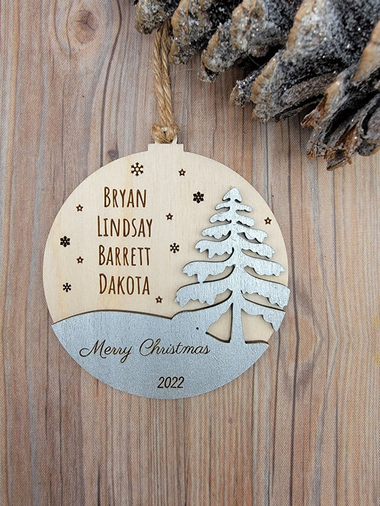 Personalized Family Ornament, Gift Box Included, Unique 2023 Christmas Tree Ornament, Yearly Ornament, Annual Ornament - EverLee Creations