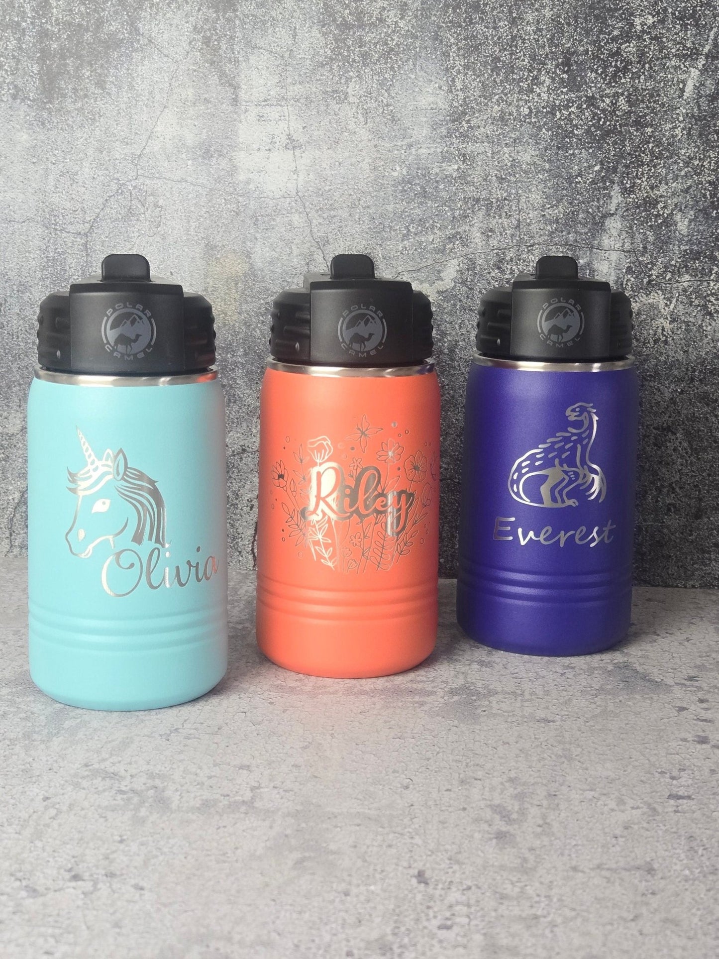 Personalized Kids Water Bottle with Straw - EverLee Creations