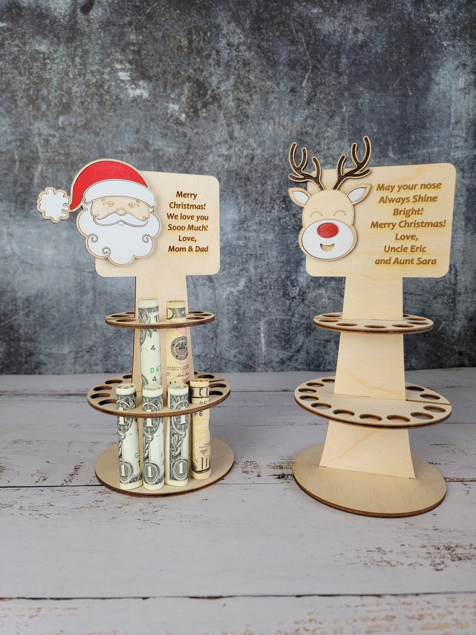 Personalized Tiered Christmas Money Cake - EverLee Creations