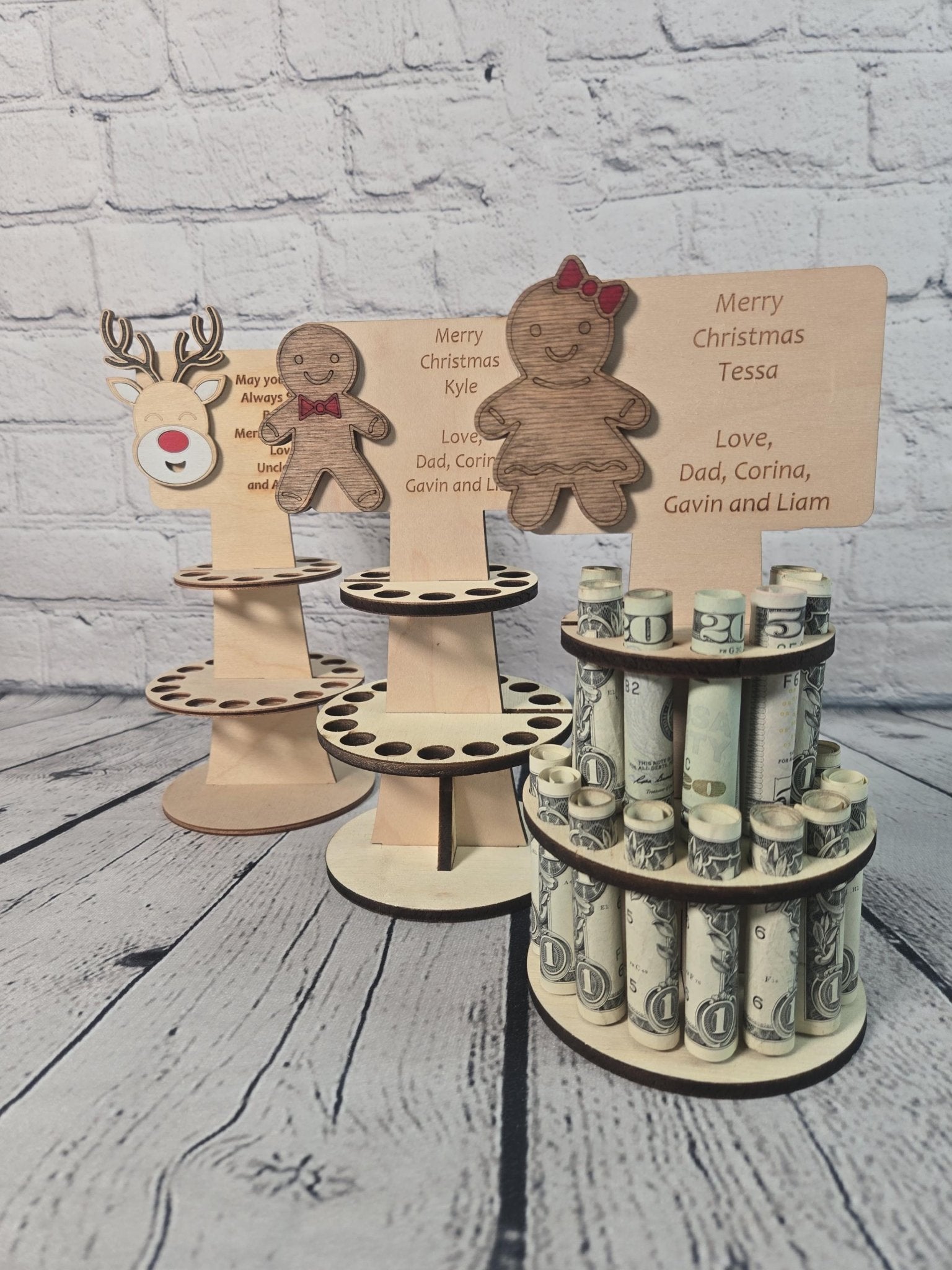 Personalized Tiered Christmas Money Cake - EverLee Creations