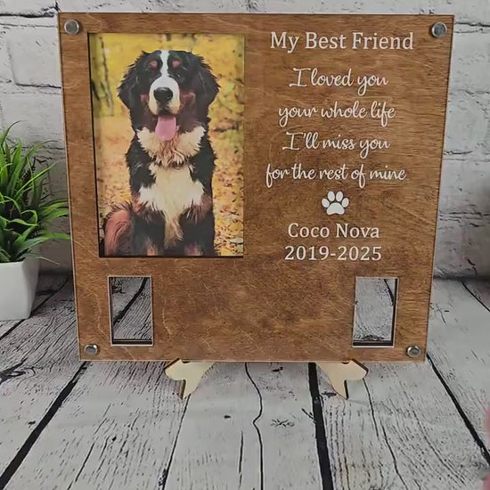 Custom Dog Memorial Frame with Collar | Pet Loss Gift | Personalized Rainbow Bridge Remembrance | Dog Collar Keepsake Picture Frames