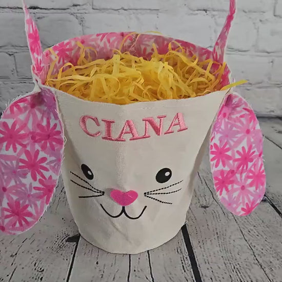 Bunny Face Personalized Easter Treat Bag, Boy Easter, Girl Easter Basket, Kids Easter Basket, Easter Gift, Personalized Easter Basket