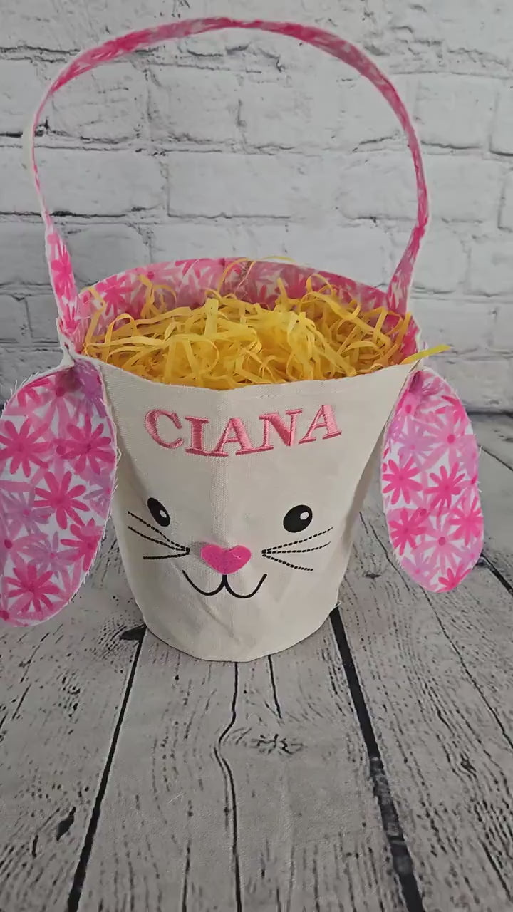 Bunny Face Personalized Easter Treat Bag, Boy Easter, Girl Easter Basket, Kids Easter Basket, Easter Gift, Personalized Easter Basket