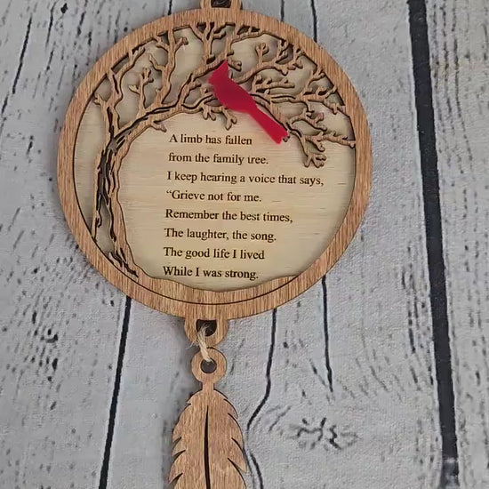 Memorial Ornament Personalized | Cardinal Loss of Loved One Gift | Sympathy Gift | In Loving Memory Ornament | Bereavement Gift