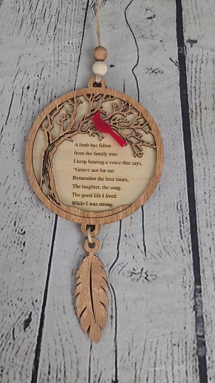 Memorial Ornament Personalized | Cardinal Loss of Loved One Gift | Sympathy Gift | In Loving Memory Ornament | Bereavement Gift
