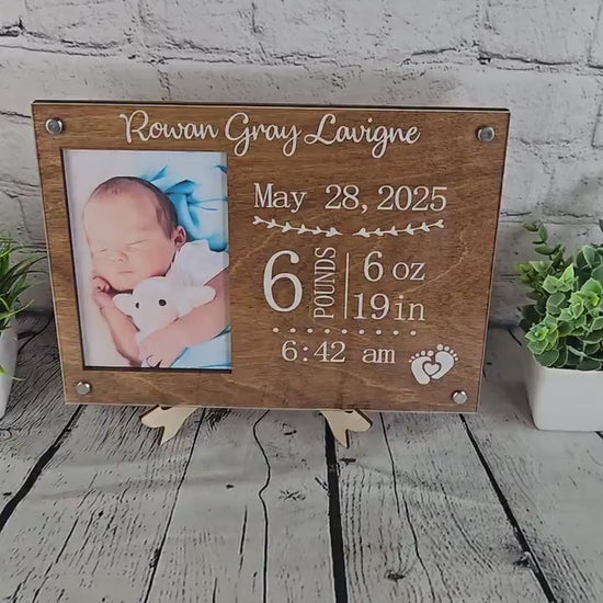 Personalized Birth Announcement Picture Frame | Gift for New Parents | Newborn Picture Frame | Birth Information Frame | New Nursery Décor