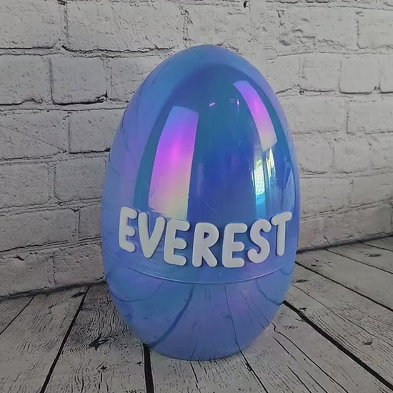Personalized Easter Egg 12 Inch Large Fillable Easter Egg with Acrylic Name, Giant Plastic Easter Egg, Custom Easter Basket for Kids